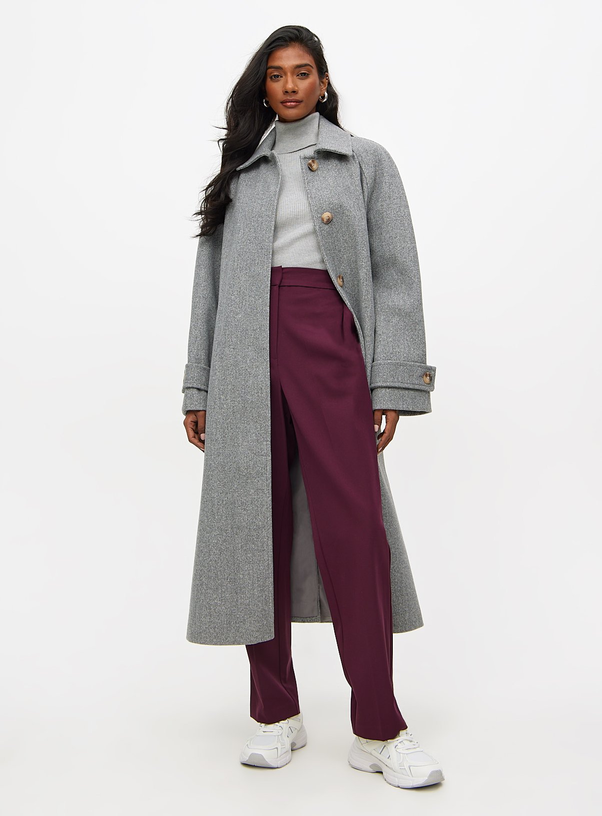 Dark Red Tailored Straight Leg Trousers 12R - Image 2 thumbnail